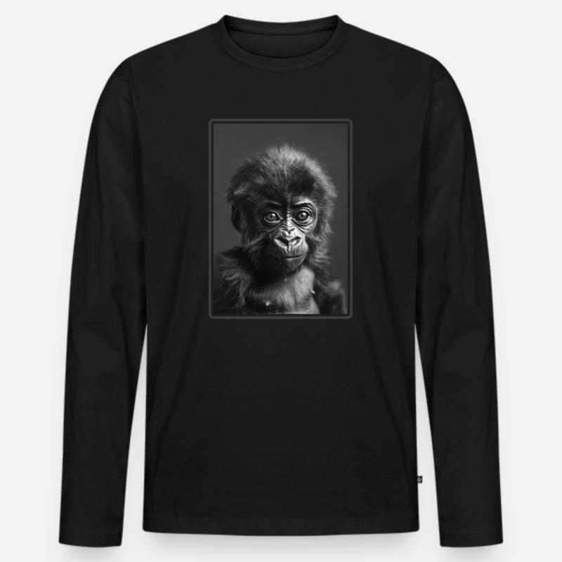 Gorillas Gorilla - Männer Premium Bio Langarmshirt - Schwarz