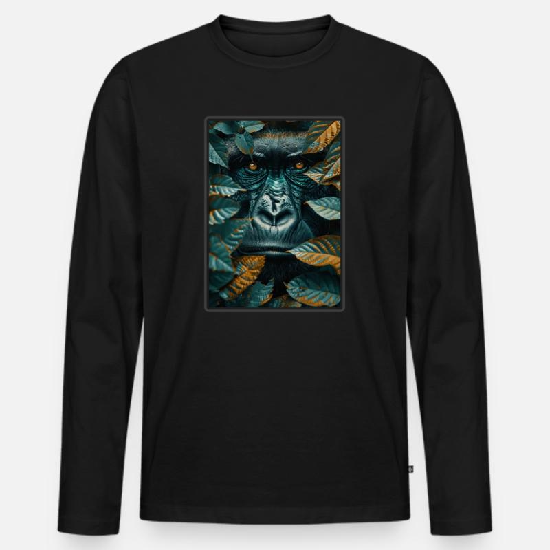 Gorillas Gorilla - Männer Premium Bio Langarmshirt - Schwarz