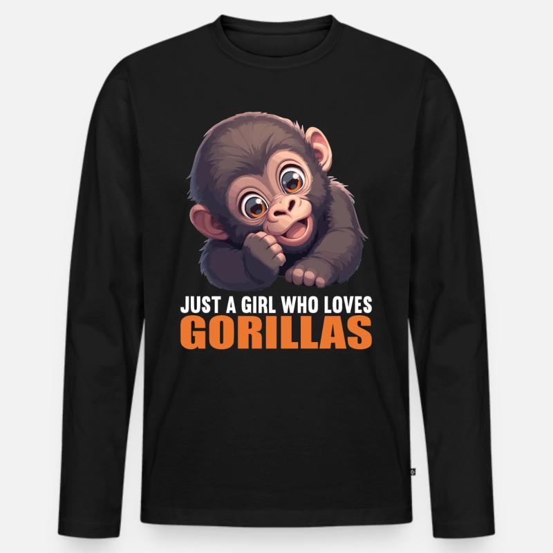 Gorillas Gorilla - Männer Premium Bio Langarmshirt - Schwarz