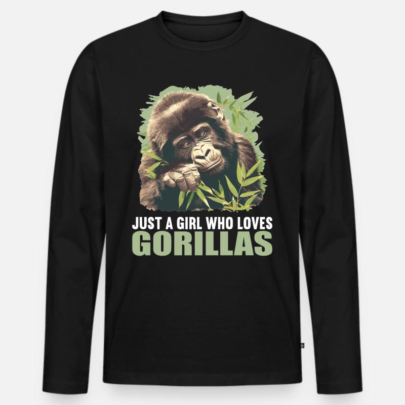 Gorillas Gorilla - Männer Premium Bio Langarmshirt - Schwarz