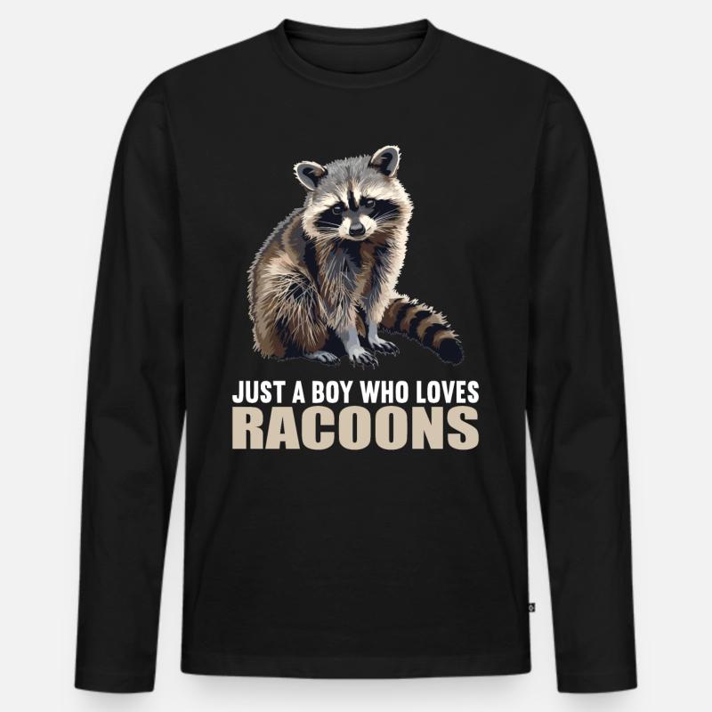 Waschbären Waschbär - Männer Premium Bio Langarmshirt - Schwarz