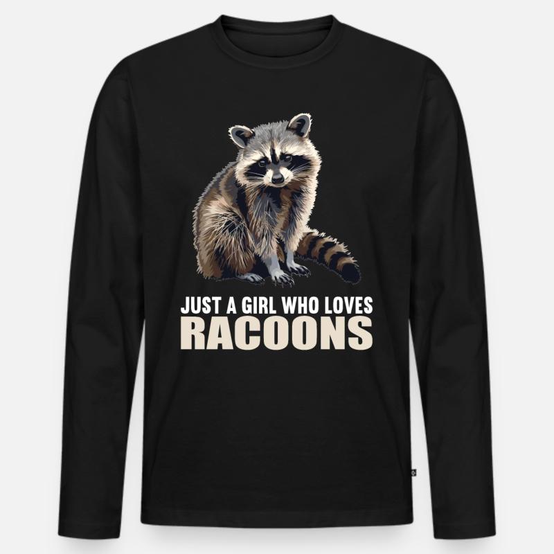 Waschbären Waschbär - Männer Premium Bio Langarmshirt - Schwarz