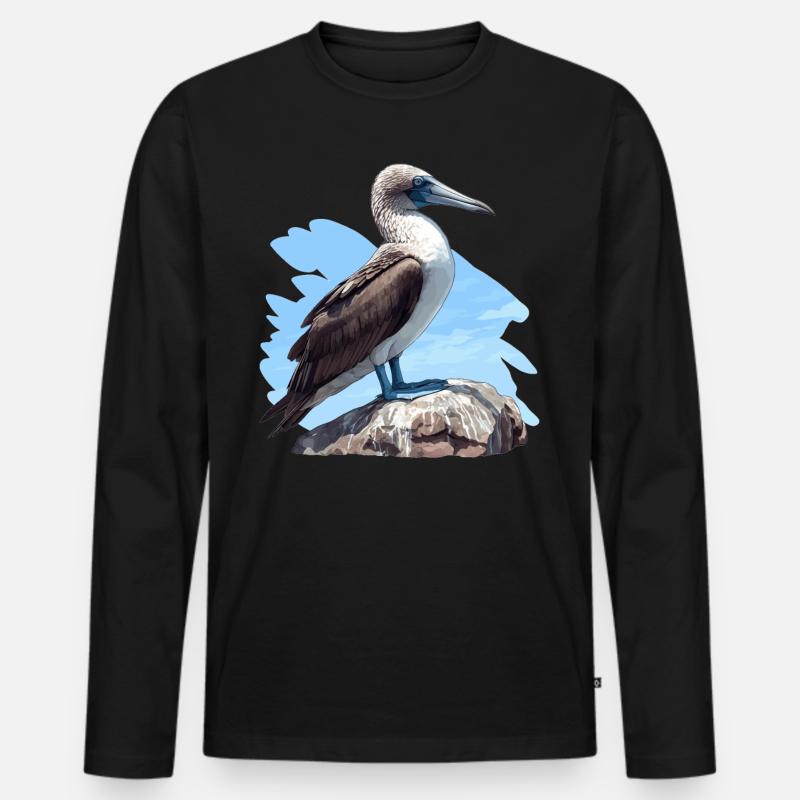 Blaufußtölpel - Männer Premium Bio Langarmshirt - Schwarz