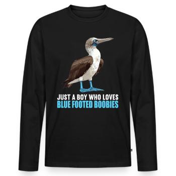 Blue-footed booby - Men's Premium Organic Long Sleeve Shirt - black - Front - Nico (187cm)