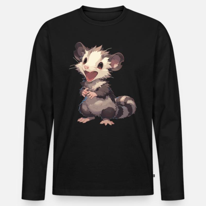 Opossum Opossums - Männer Premium Bio Langarmshirt - Schwarz
