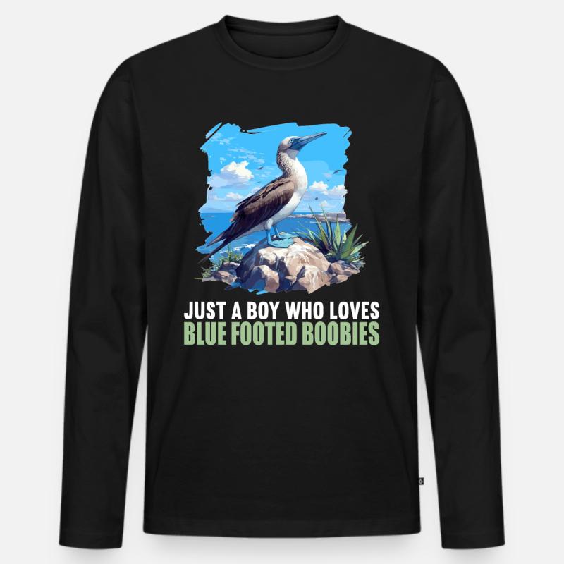 Blaufußtölpel - Männer Premium Bio Langarmshirt - Schwarz
