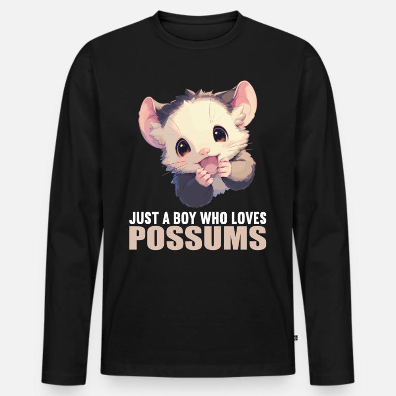 Opossum Opossums - Männer Premium Bio Langarmshirt - Schwarz