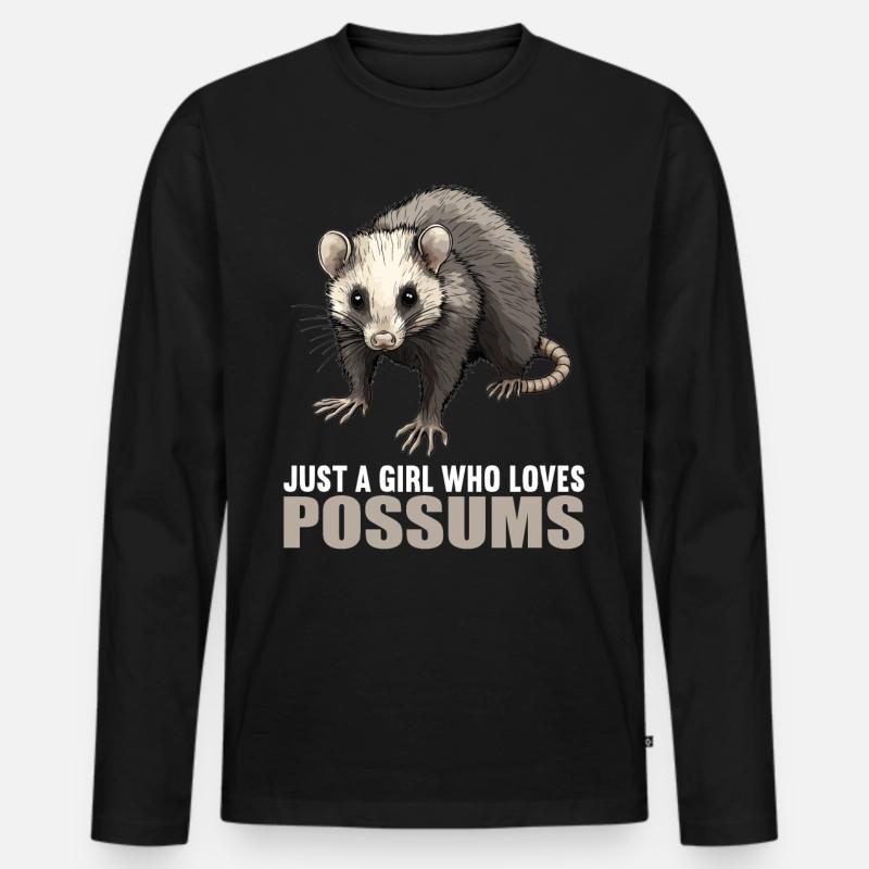 Opossum Opossums - Männer Premium Bio Langarmshirt - Schwarz