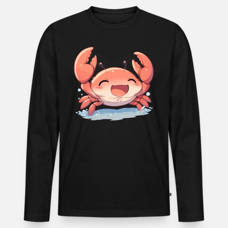 Krabbe Krabben - Männer Premium Bio Langarmshirt - Schwarz