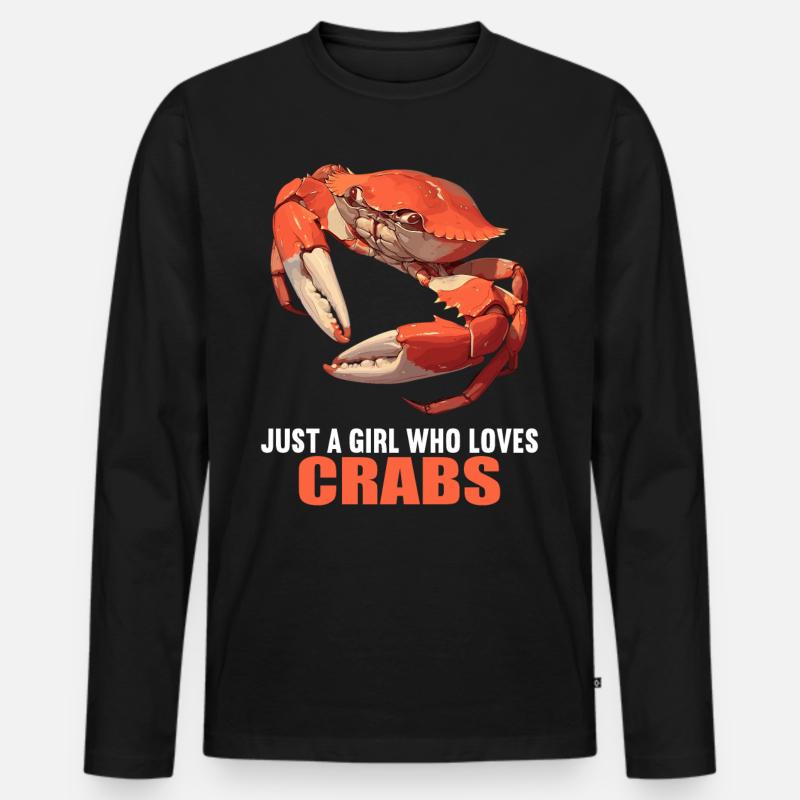 Krabbe Krabben - Männer Premium Bio Langarmshirt - Schwarz