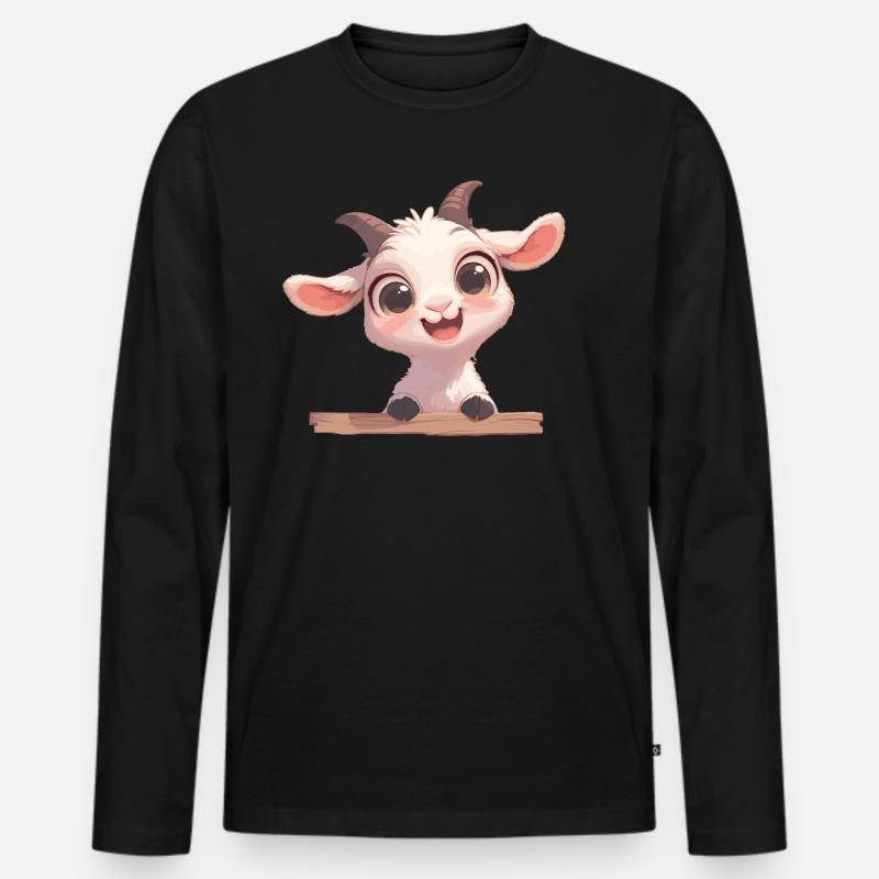 Ziegen Ziege - Männer Premium Bio Langarmshirt - Schwarz