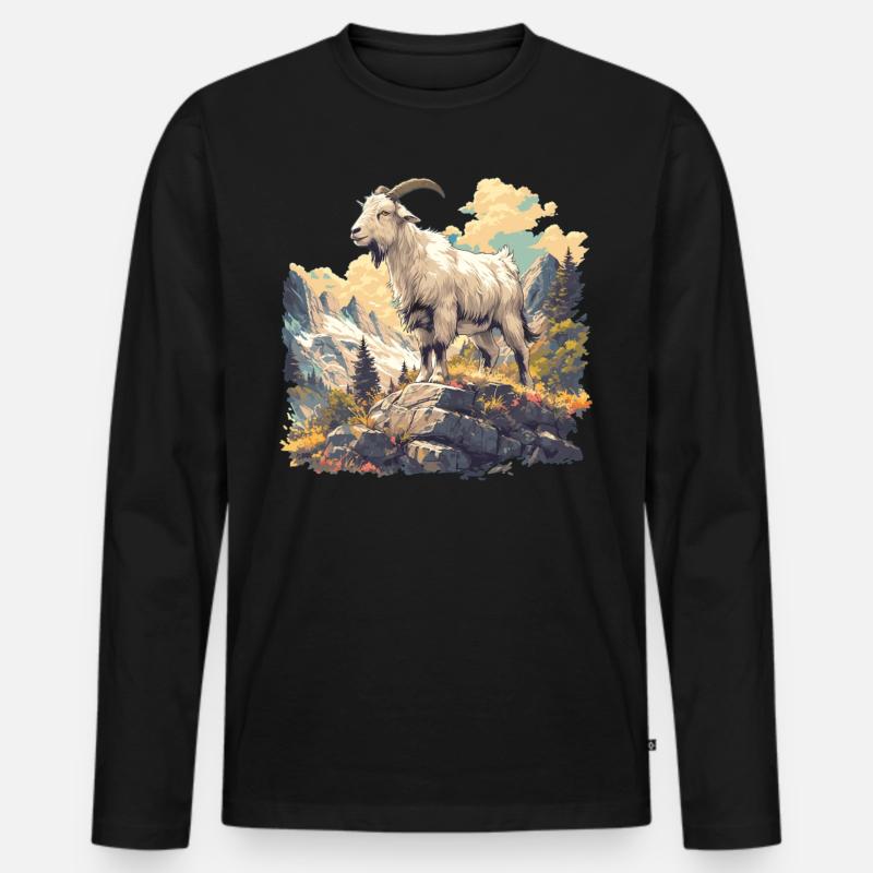 Ziegen Ziege - Männer Premium Bio Langarmshirt - Schwarz