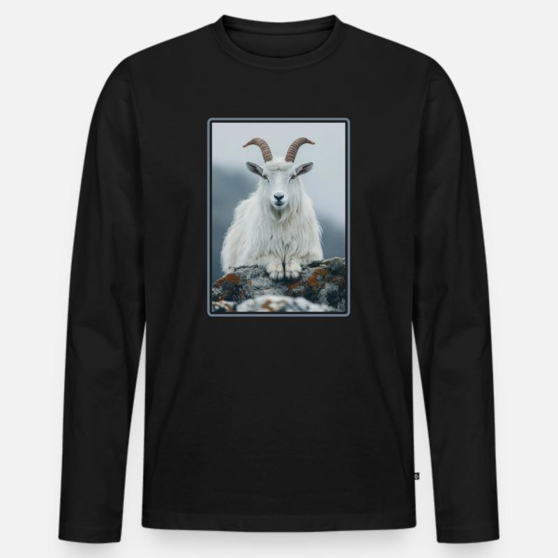 Ziegen Ziege - Männer Premium Bio Langarmshirt - Schwarz