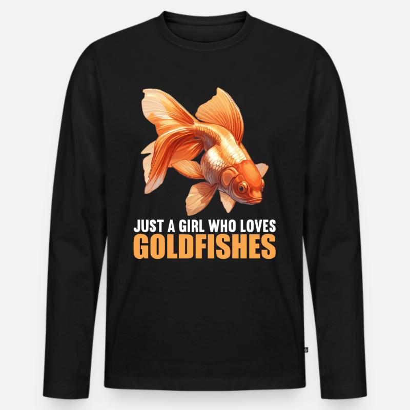 Goldfische Goldfisch - Männer Premium Bio Langarmshirt - Schwarz