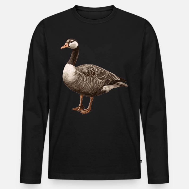 Gänse Gans - Männer Premium Bio Langarmshirt - Schwarz