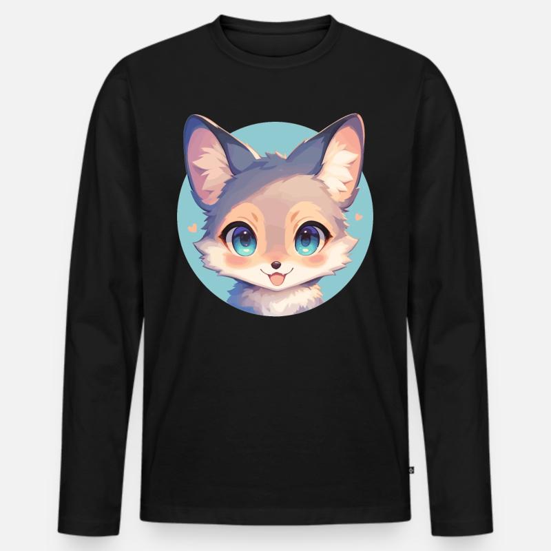 Graufüchse Graufuchs - Männer Premium Bio Langarmshirt - Schwarz