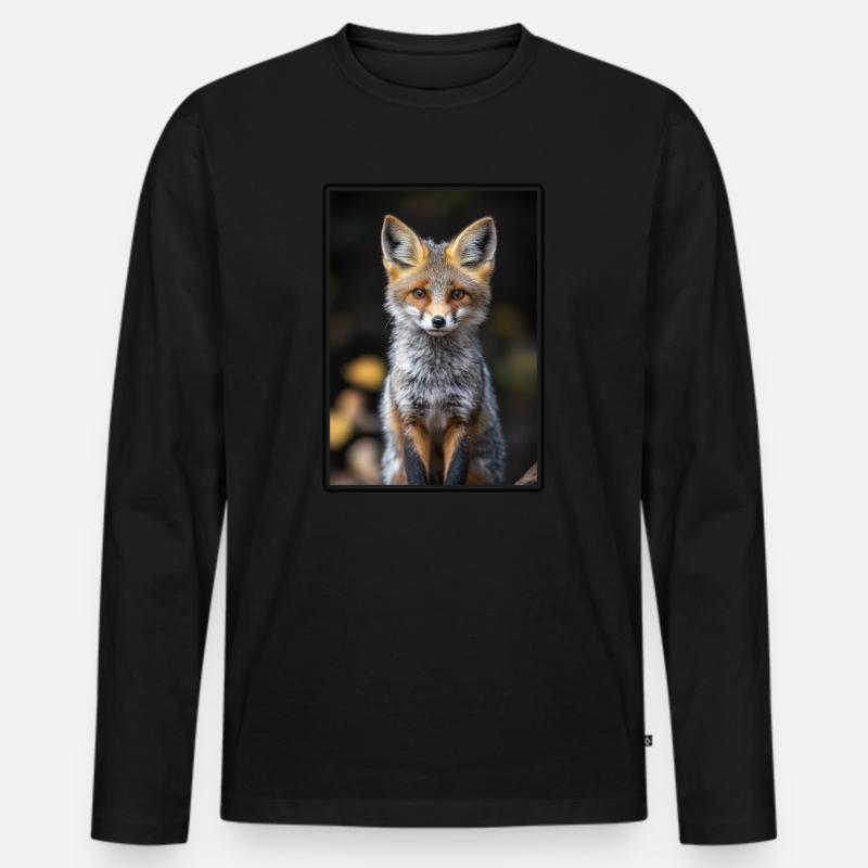Graufüchse Graufuchs - Männer Premium Bio Langarmshirt - Schwarz