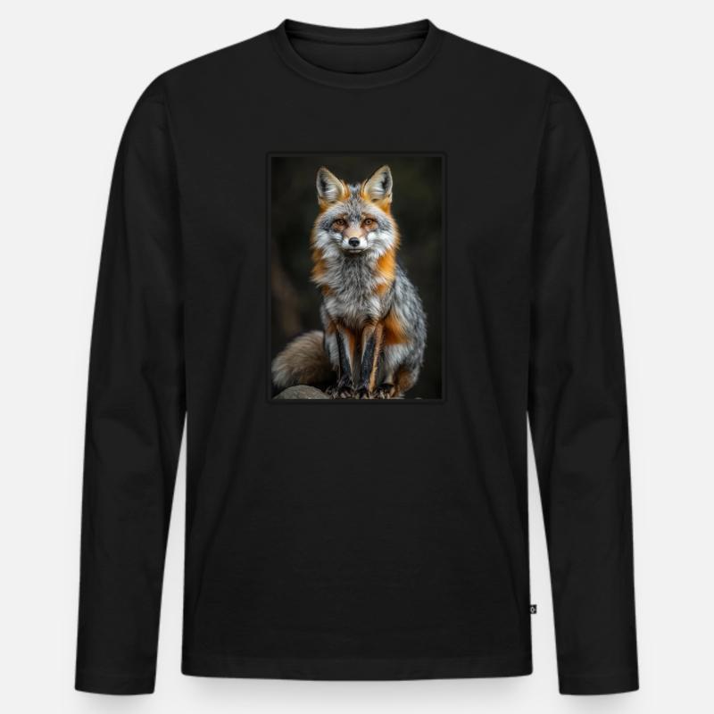 Graufüchse Graufuchs - Männer Premium Bio Langarmshirt - Schwarz