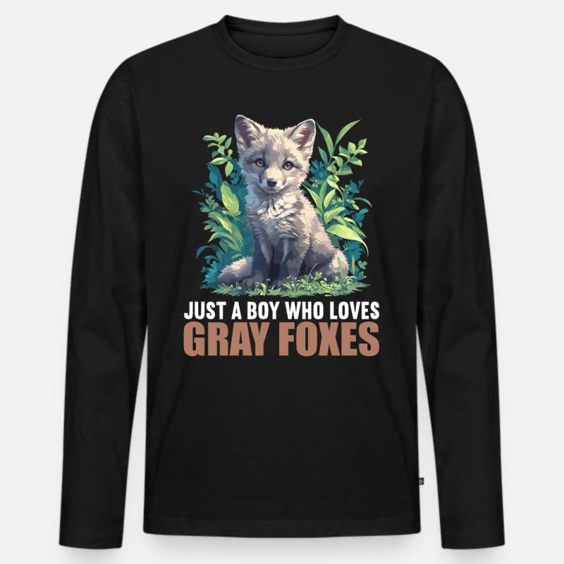 Graufüchse Graufuchs - Männer Premium Bio Langarmshirt - Schwarz