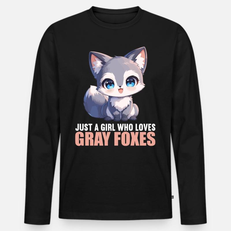 Graufüchse Graufuchs - Männer Premium Bio Langarmshirt - Schwarz