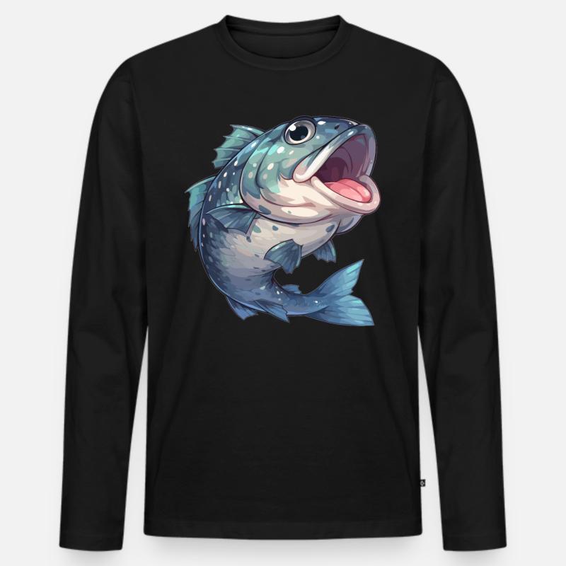 Zackenbarsche Zackenbarsch - Männer Premium Bio Langarmshirt - Schwarz