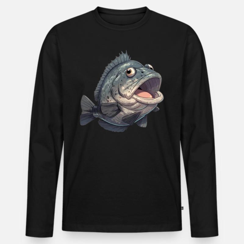 Zackenbarsche Zackenbarsch - Männer Premium Bio Langarmshirt - Schwarz