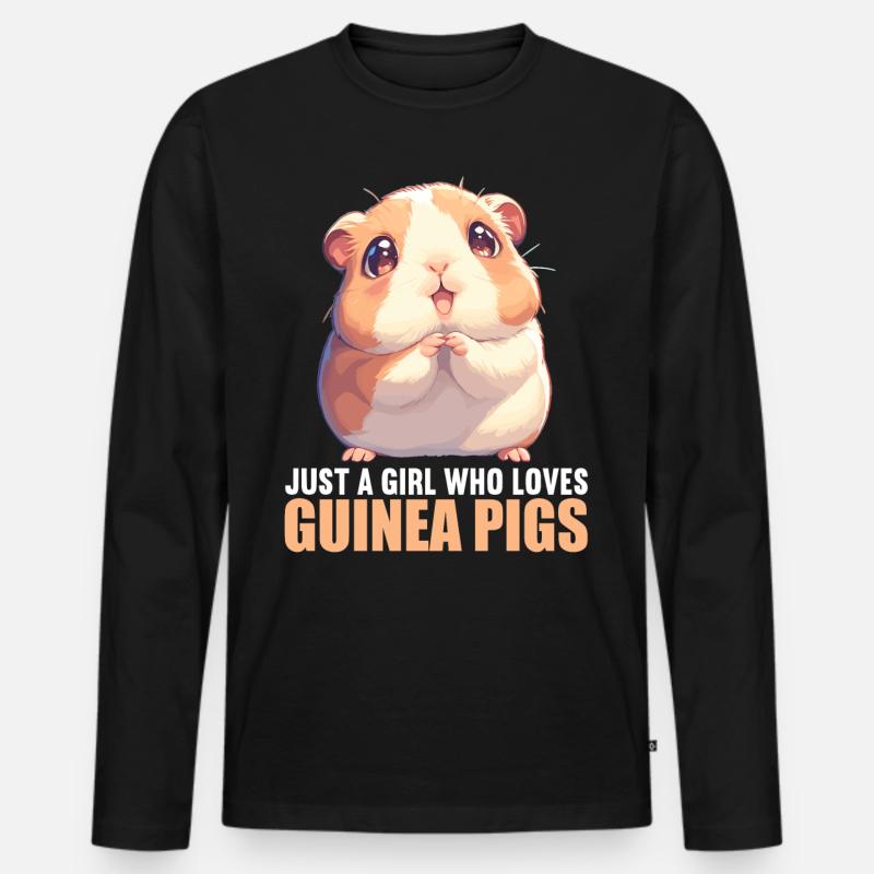 Meerschweinchen - Männer Premium Bio Langarmshirt - Schwarz