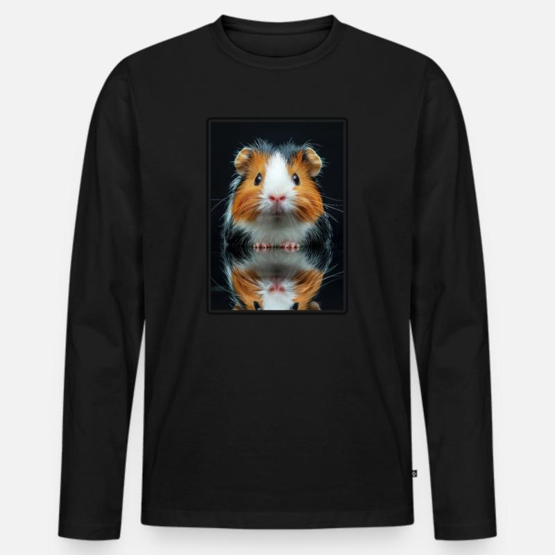 Meerschweinchen - Männer Premium Bio Langarmshirt - Schwarz