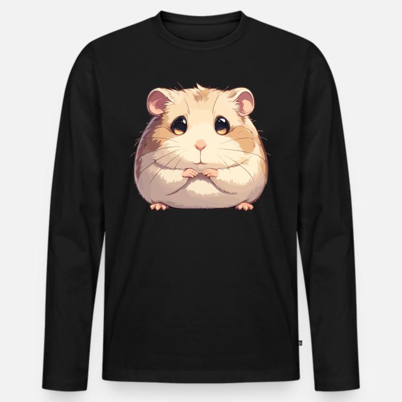 Hamster - Männer Premium Bio Langarmshirt - Schwarz