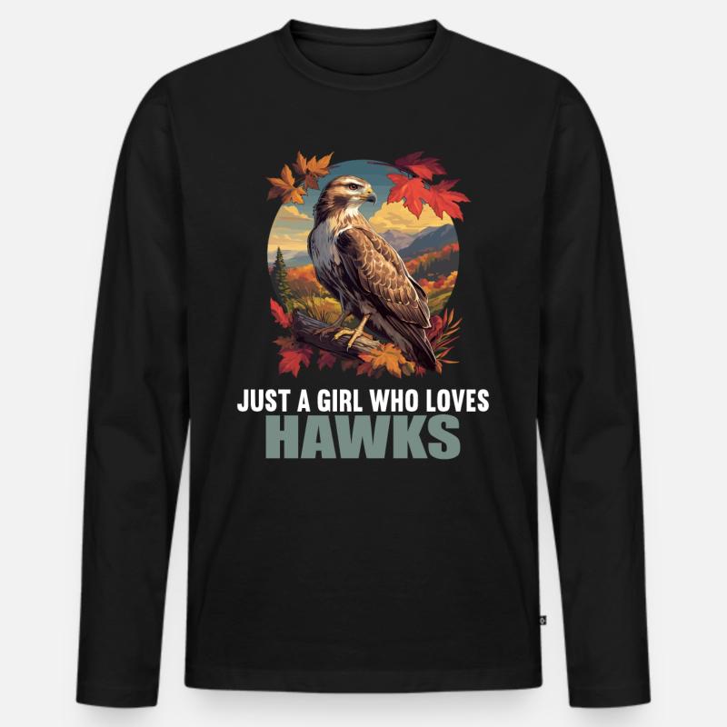 Falken Falke - Männer Premium Bio Langarmshirt - Schwarz