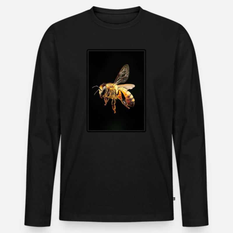 Bienen Biene - Männer Premium Bio Langarmshirt - Schwarz
