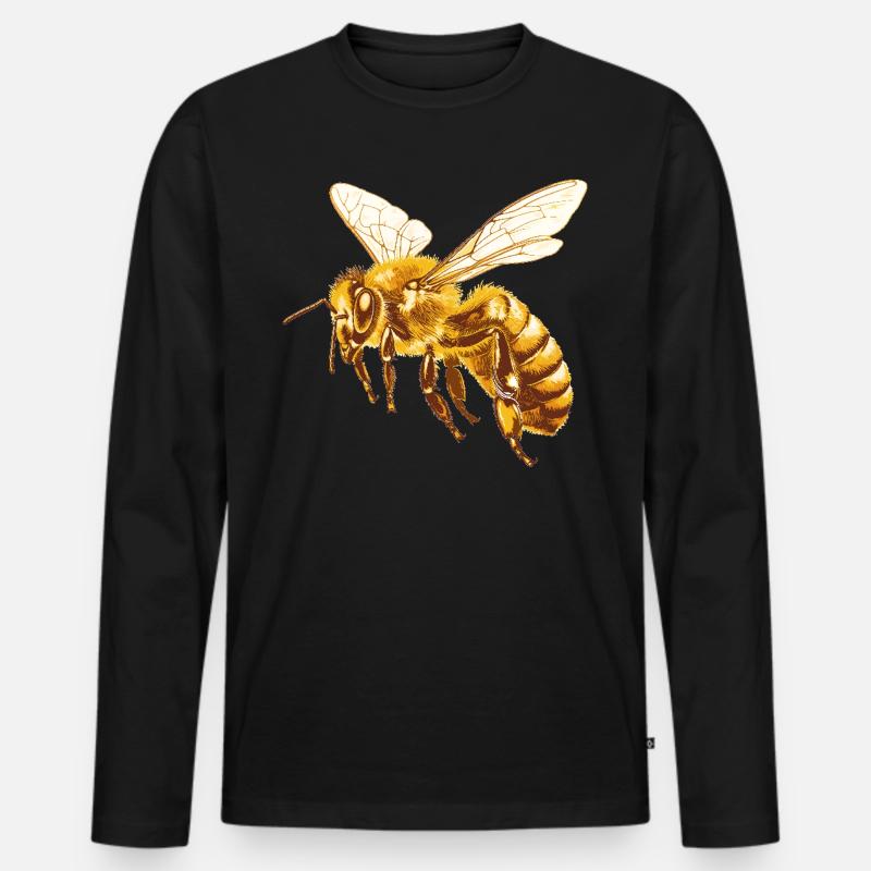Bienen Biene - Männer Premium Bio Langarmshirt - Schwarz