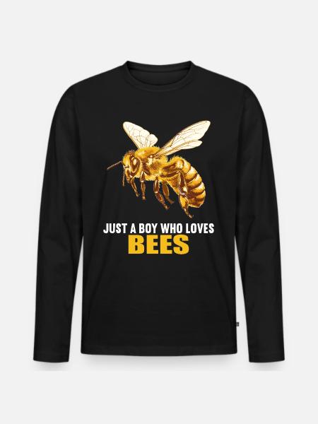 Bees Bee - Men's Premium Organic Long Sleeve Shirt - black