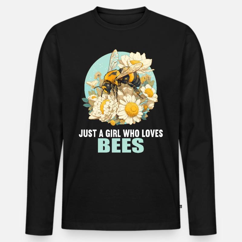Bienen Biene - Männer Premium Bio Langarmshirt - Schwarz