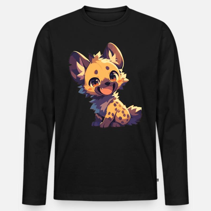 Hyänen Hyäne - Männer Premium Bio Langarmshirt - Schwarz