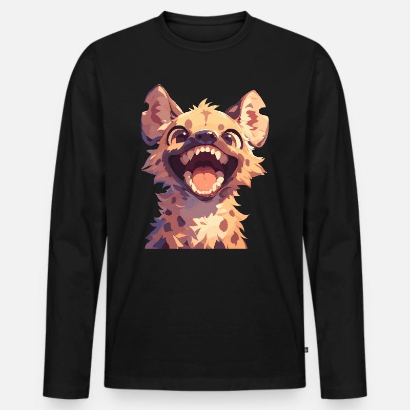 Hyänen Hyäne - Männer Premium Bio Langarmshirt - Schwarz