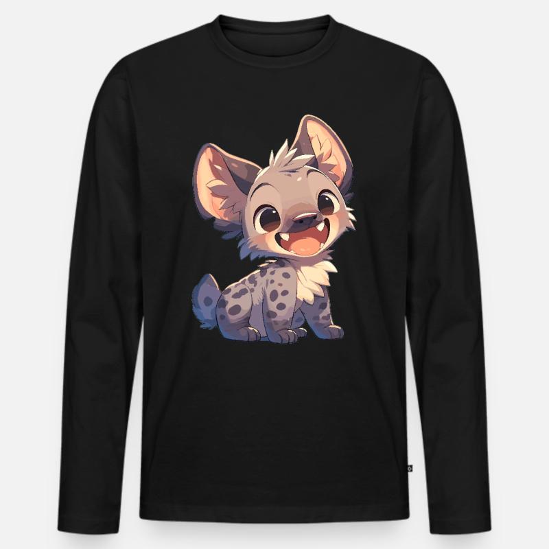 Hyänen Hyäne - Männer Premium Bio Langarmshirt - Schwarz