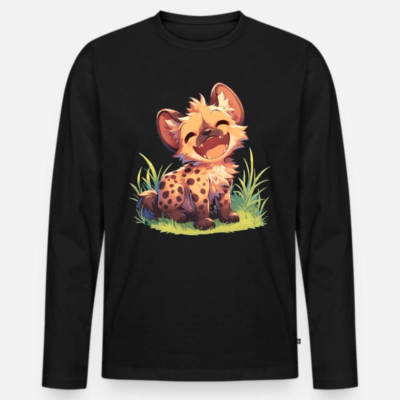 Hyänen Hyäne - Männer Premium Bio Langarmshirt - Schwarz