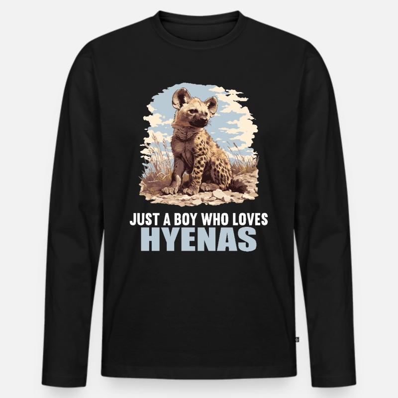 Hyänen Hyäne - Männer Premium Bio Langarmshirt - Schwarz