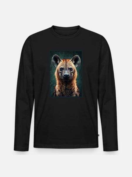 Hyänen Hyäne - Männer Premium Bio Langarmshirt - Schwarz