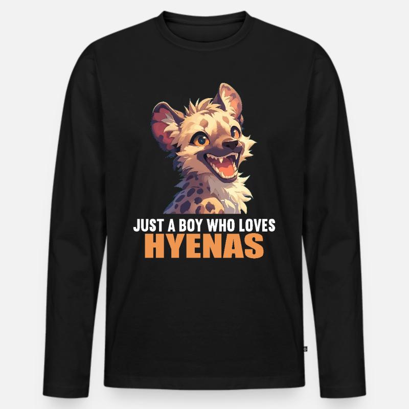 Hyänen Hyäne - Männer Premium Bio Langarmshirt - Schwarz