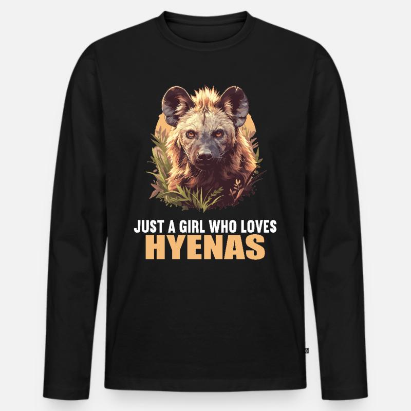 Hyänen Hyäne - Männer Premium Bio Langarmshirt - Schwarz