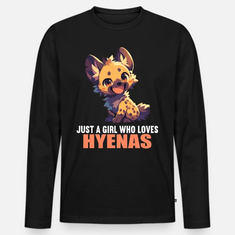 Hyänen Hyäne - Männer Premium Bio Langarmshirt - Schwarz