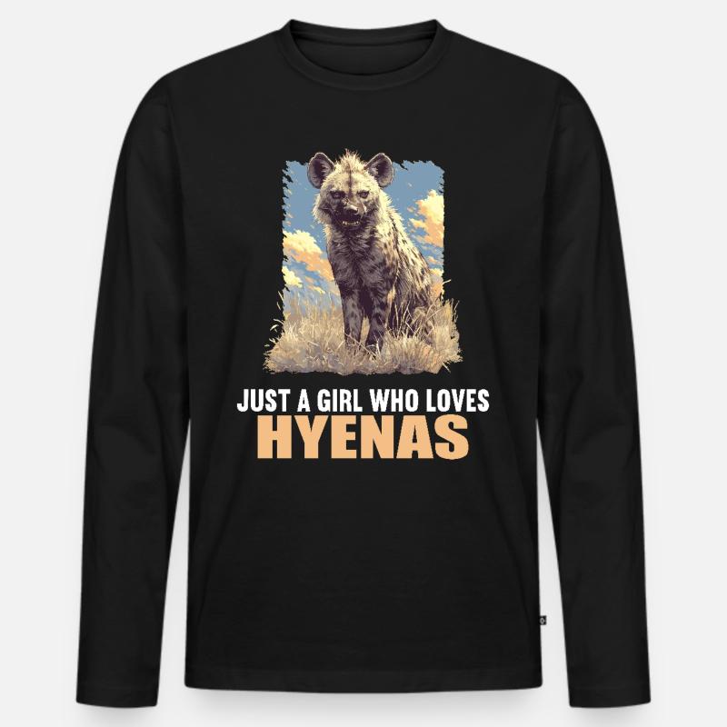 Hyänen Hyäne - Männer Premium Bio Langarmshirt - Schwarz