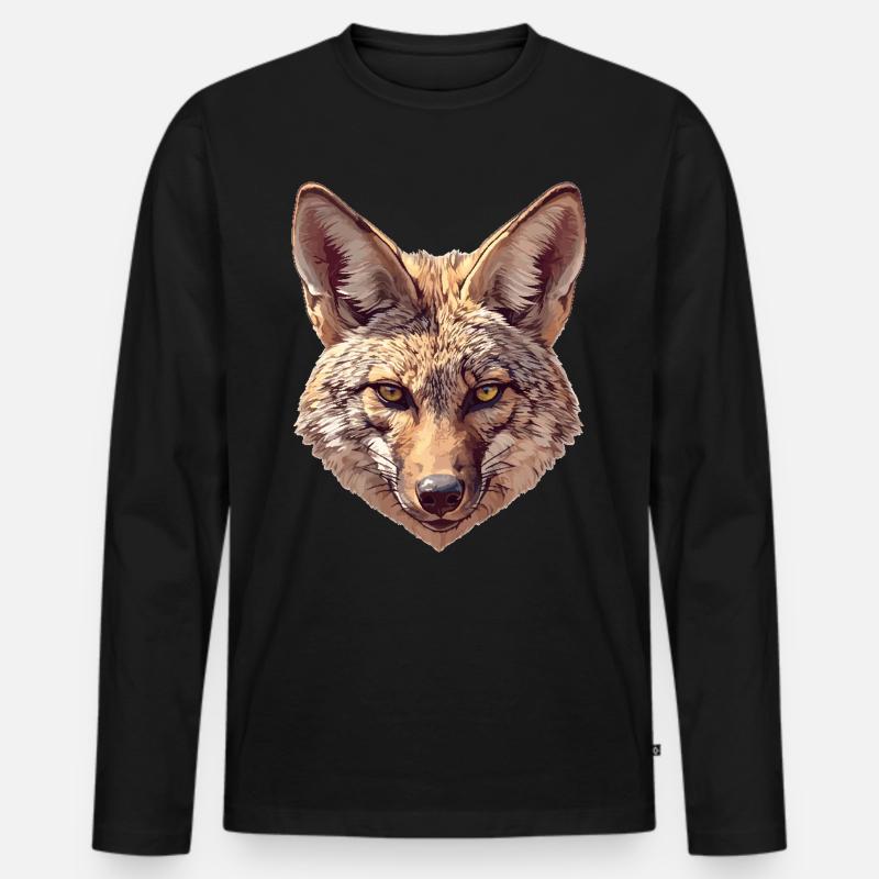 Schakale Schakal - Männer Premium Bio Langarmshirt - Schwarz