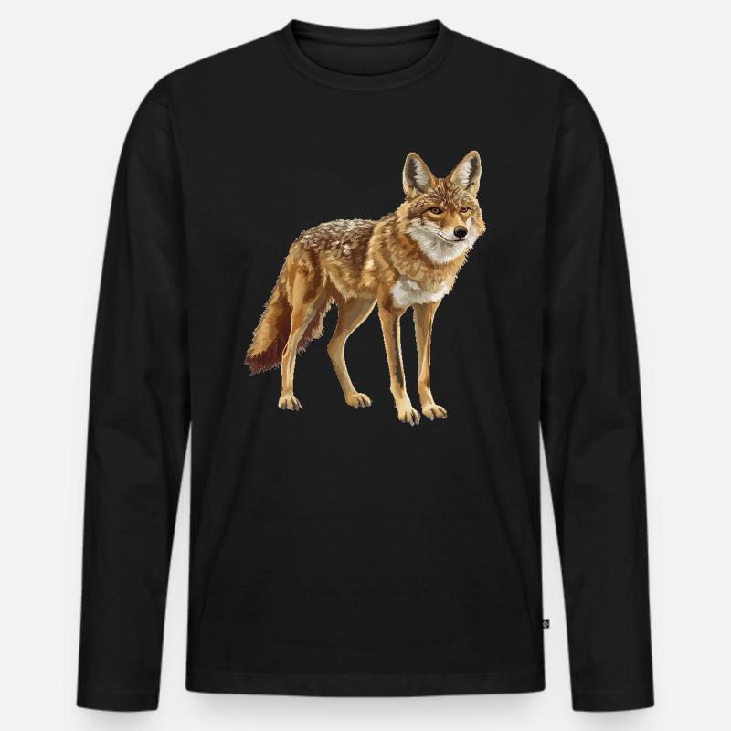 Schakale Schakal - Männer Premium Bio Langarmshirt - Schwarz
