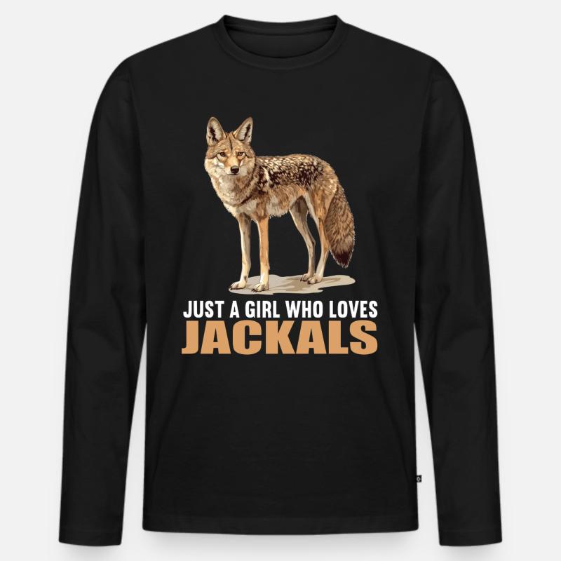Schakale Schakal - Männer Premium Bio Langarmshirt - Schwarz