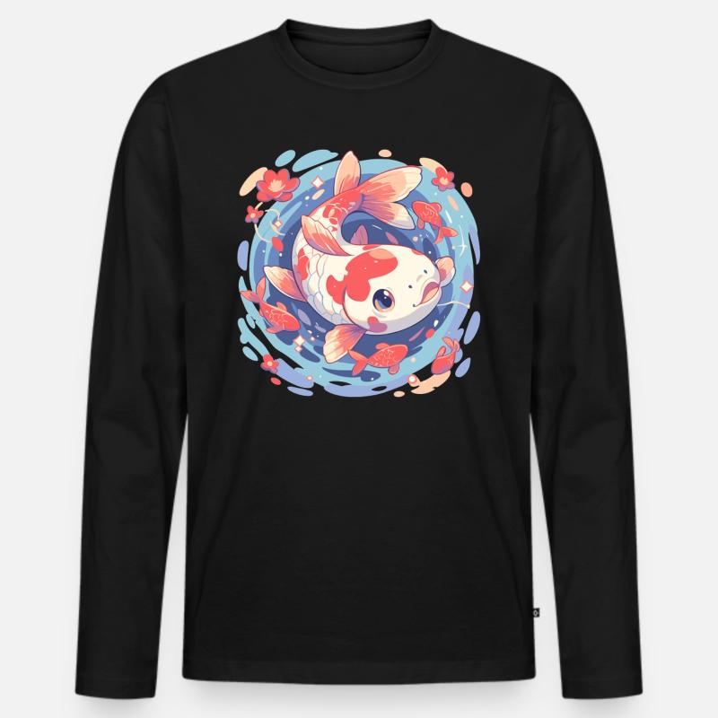 Kois Koi Karpfen - Männer Premium Bio Langarmshirt - Schwarz