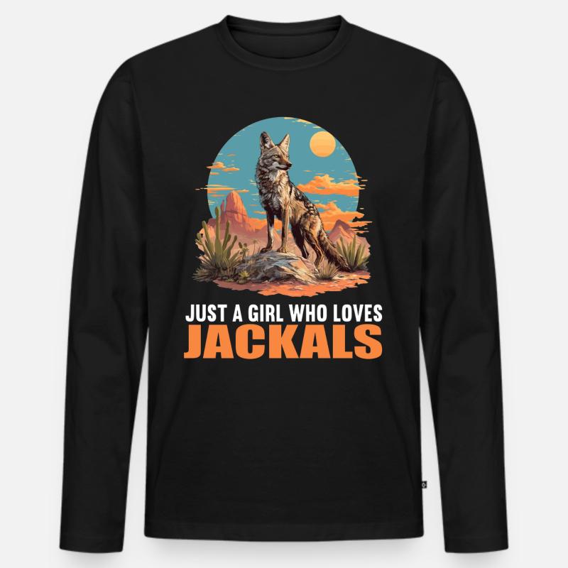 Schakale Schakal - Männer Premium Bio Langarmshirt - Schwarz