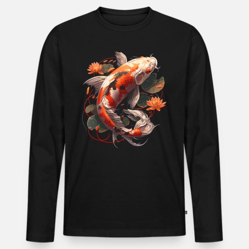 Kois Koi Karpfen - Männer Premium Bio Langarmshirt - Schwarz